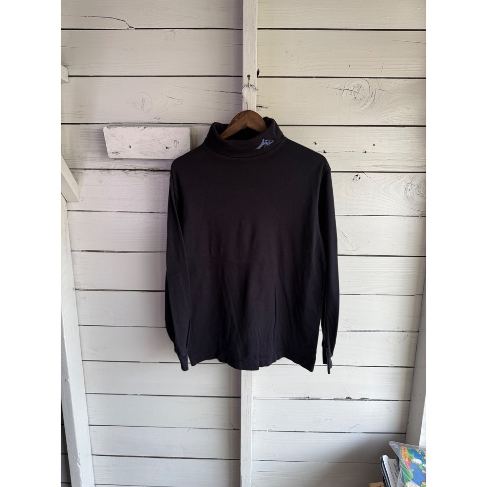 Vintage Crazy Shirts Hawaii Aspen Mountain Logo Turtleneck Black Mens Large
